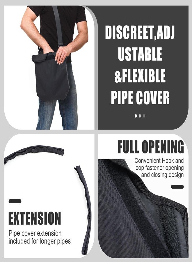 Vincreem Catheter Bag Holder, 2000ml Urine Drainage Bag Holder with Catheter Pipe Cover Drain Tube Cover Adjustable Strap, Soft Diving Fabric Secure Discreet for Urostomy Black - Image 4